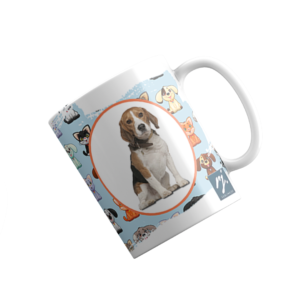 Caneca Pet - Cachorro Beagle Azul